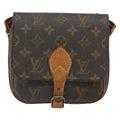 Louis Vuitton Cartouchiere Handbag Monogram Canvas Brown Canvas Shoulder Bag