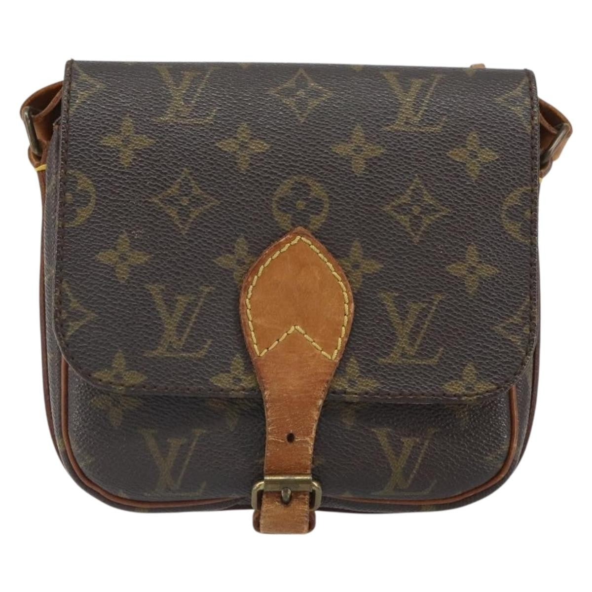 Louis Vuitton Cartouchiere Handbag Monogram Canvas Brown Canvas Shoulder Bag