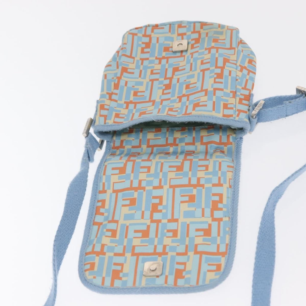 Fendi Logo Zucca Shoulder Bag Zucca Blue Canvas Shoulder Bag Bag