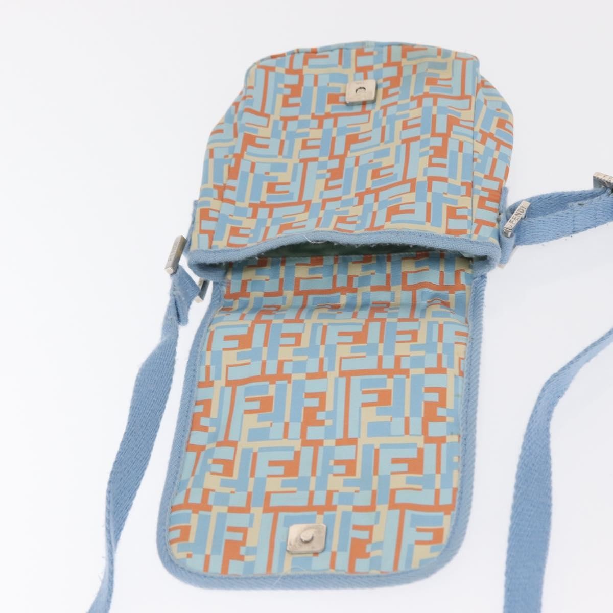 Fendi Logo Zucca Shoulder Bag Zucca Blue Canvas Shoulder Bag Bag