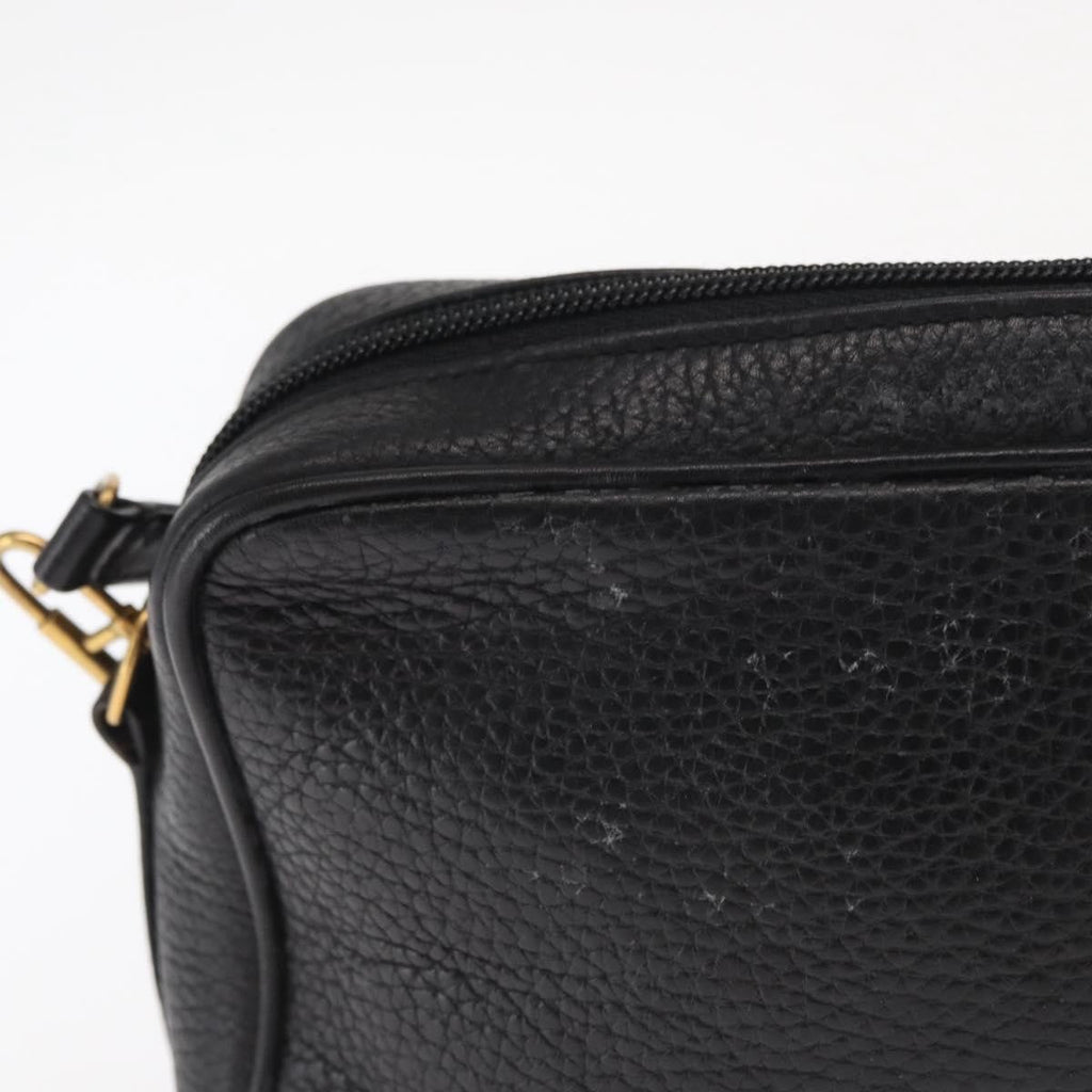 Gucci Vintage Shoulder Bag Leather Black Leather Shoulder Bag Bag (Pre-Owned)
