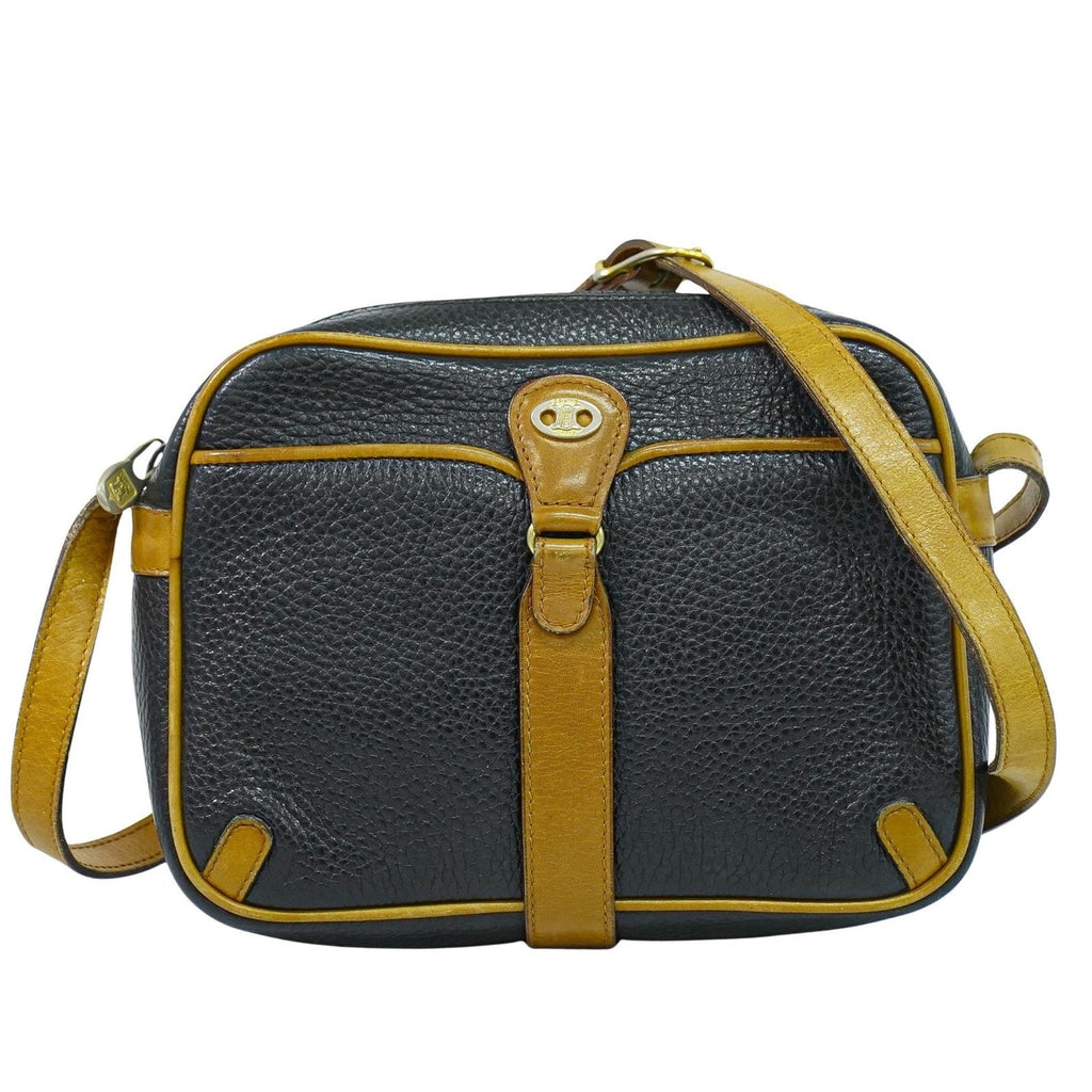 Celine Vintage Shoulder Bag Leather Black Leather Shoulder Bag Bag