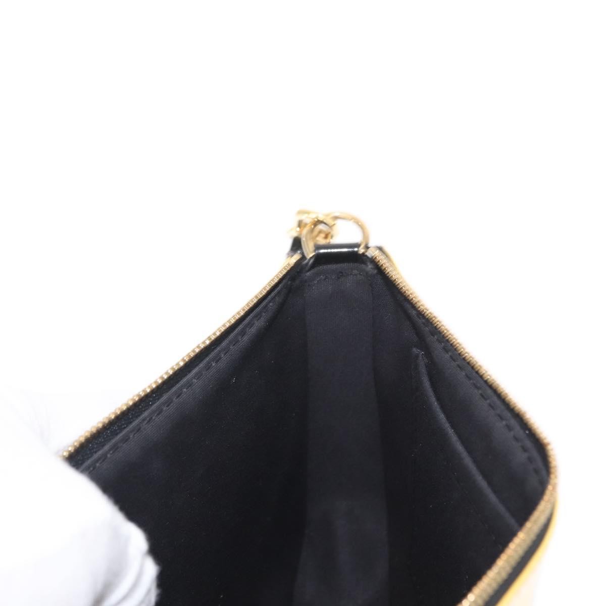Louis Vuitton Pochette Accessoires Nm Limited Edition Stickers Monogram Vernis Yellow Patent_Leather Clutche & Pouche Bag
