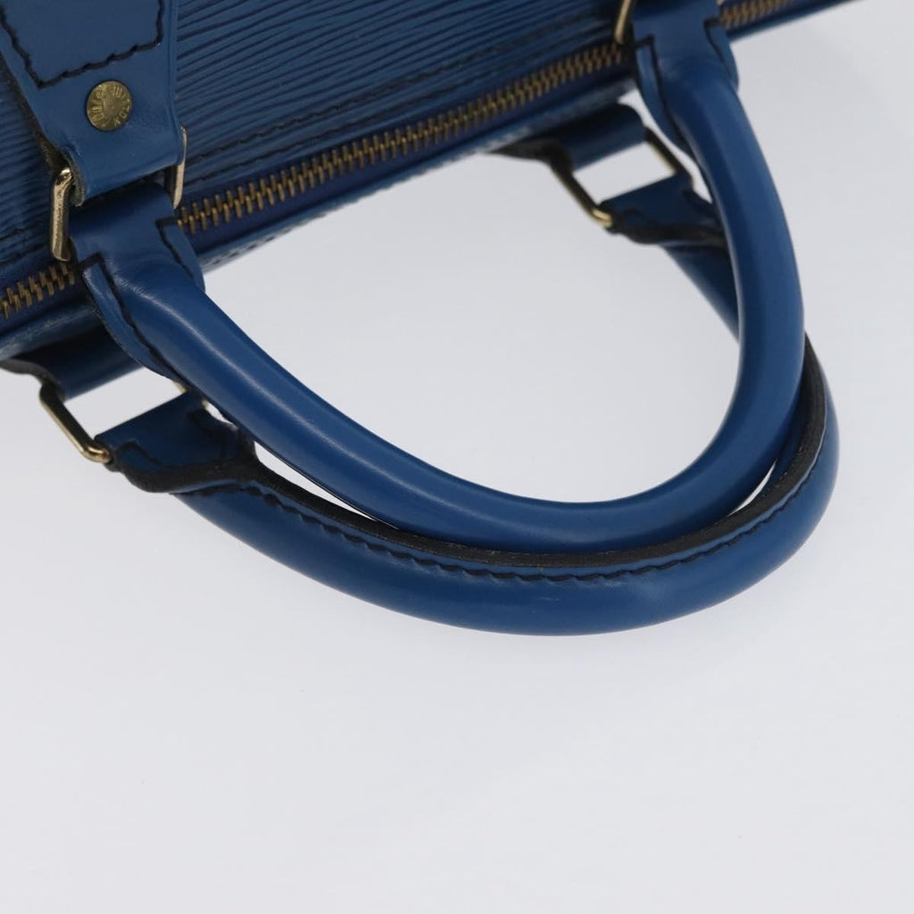 Louis Vuitton Speedy Handbag Epi Leather Blue Leather Handbag