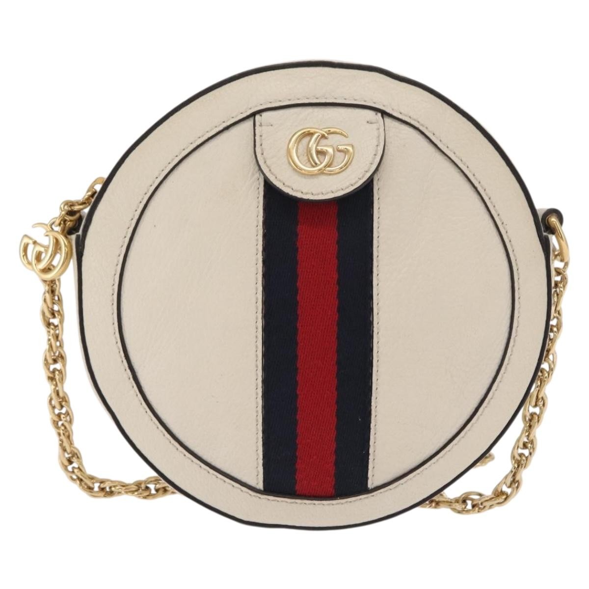 Gucci Gg Marmont Shoulder Bag Matelasse Leather White Leather Shoulder Bag Bag (Pre-Owned)