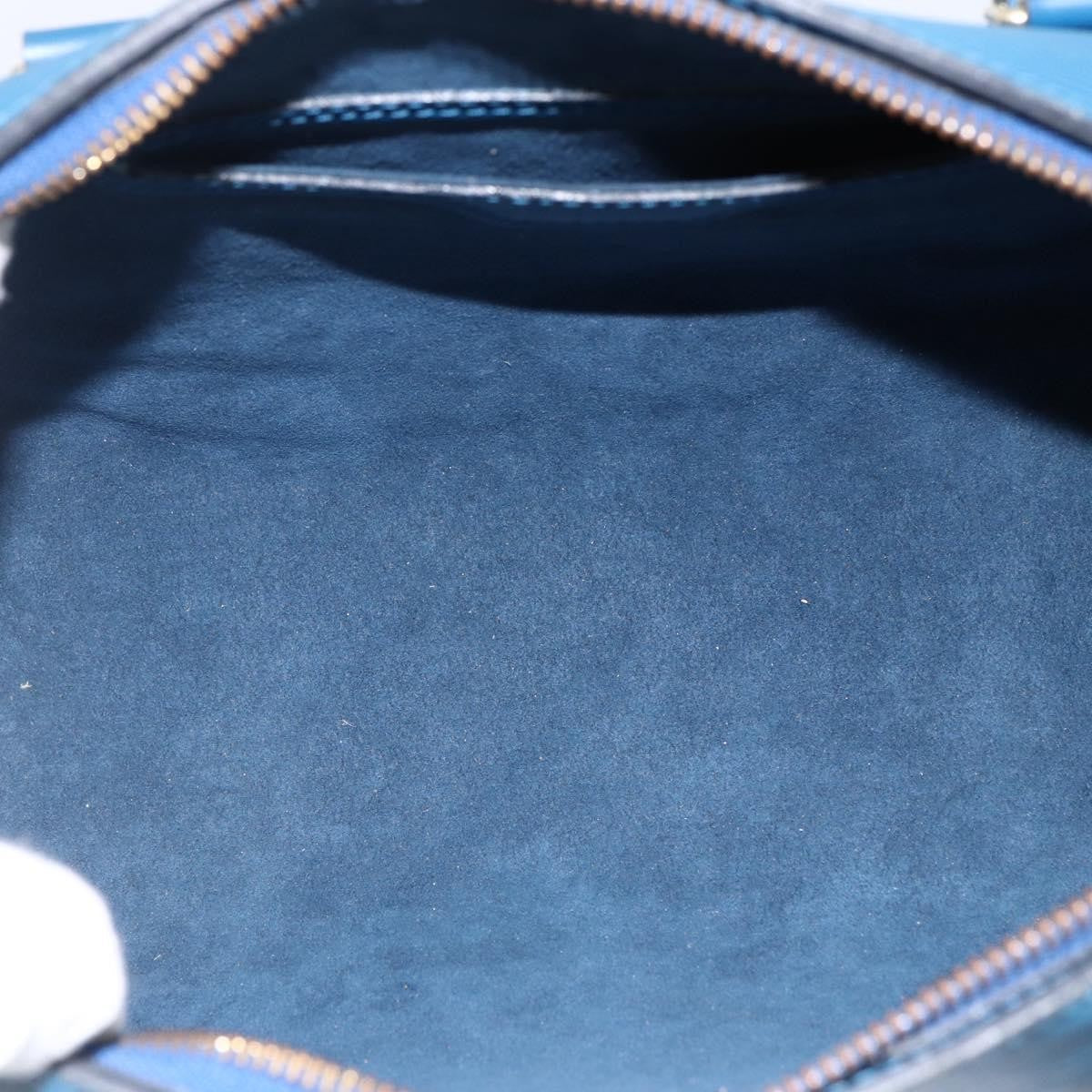 Louis Vuitton Soufflot Handbag Epi Leather Blue Leather Handbag