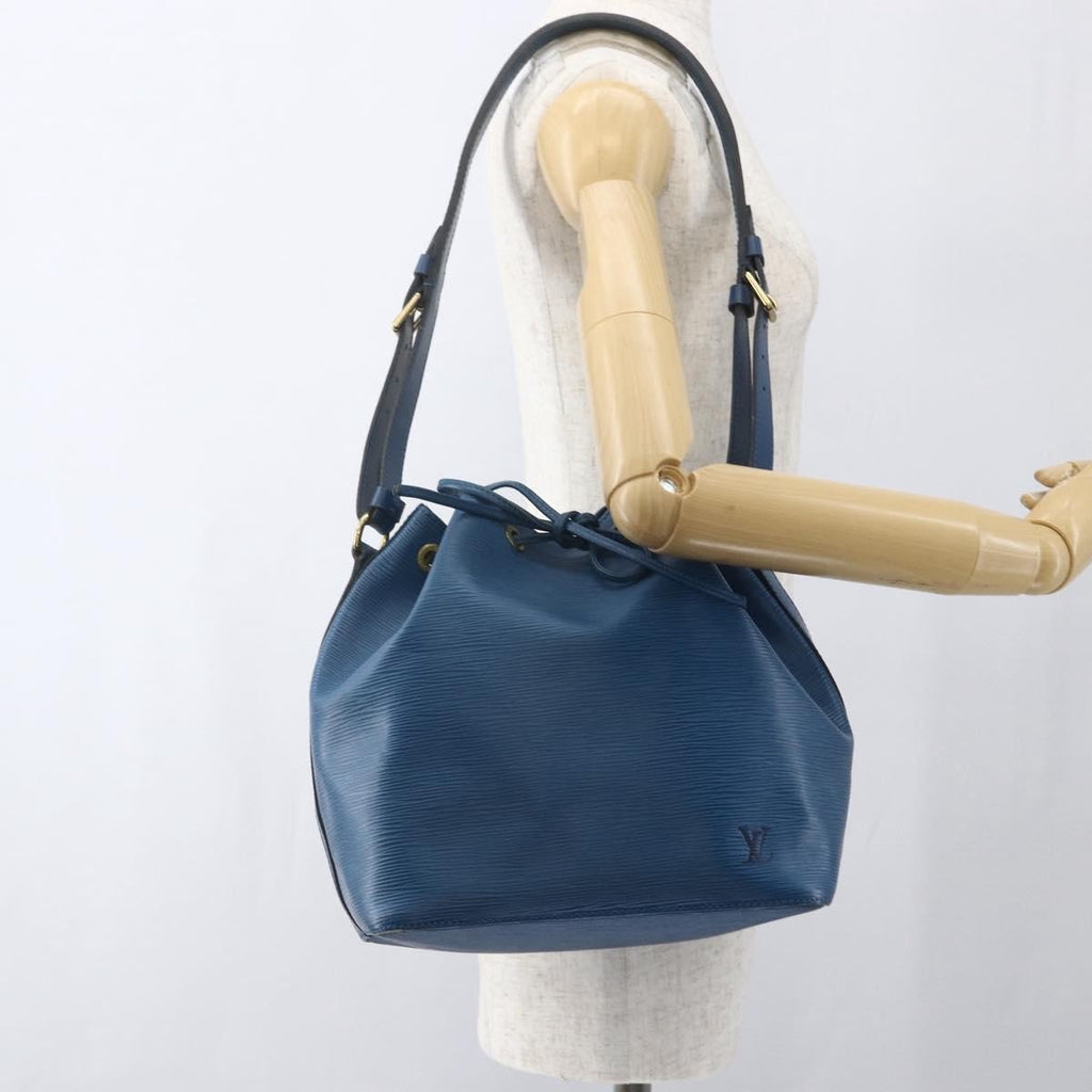 Louis Vuitton Petit Noe Handbag Epi Leather Blue Leather Shoulder Bag