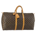 Louis Vuitton Keepall Bag Monogram Canvas Brown Canvas Travel Bag