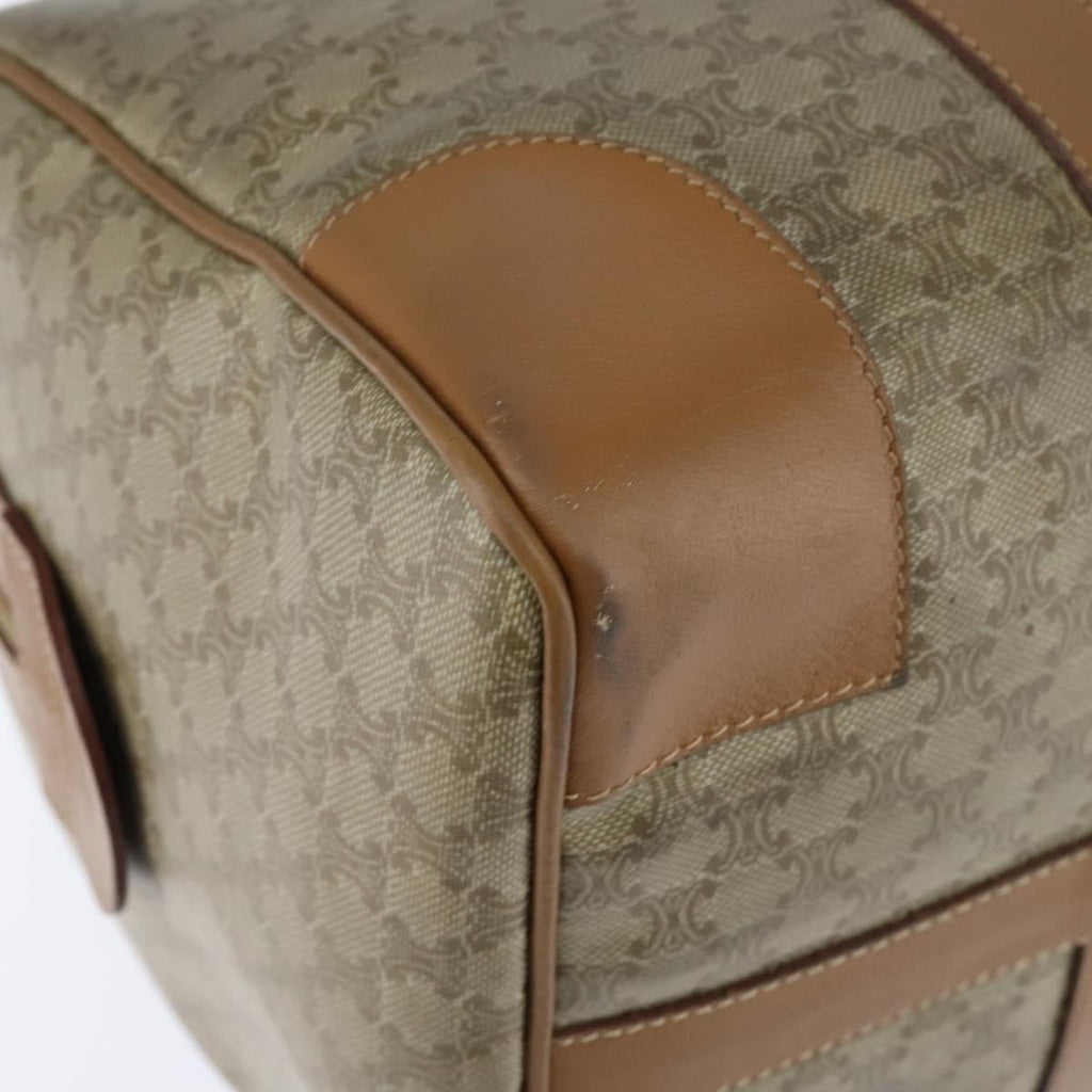 Celine Vintage Macadam Boston Bag Canvas Beige Canvas Travel Bag Bag