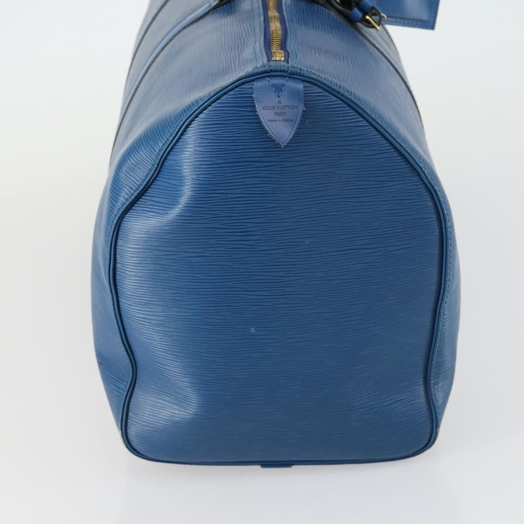 Louis Vuitton Keepall Bag Epi Leather Blue Leather Travel Bag