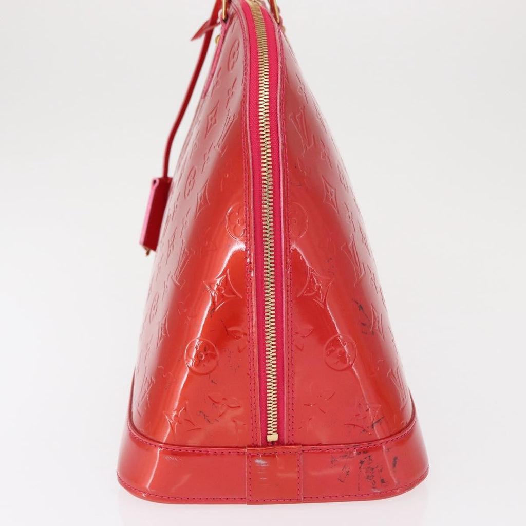 Louis Vuitton Alma Handbag Monogram Vernis Red Patent_Leather Handbag