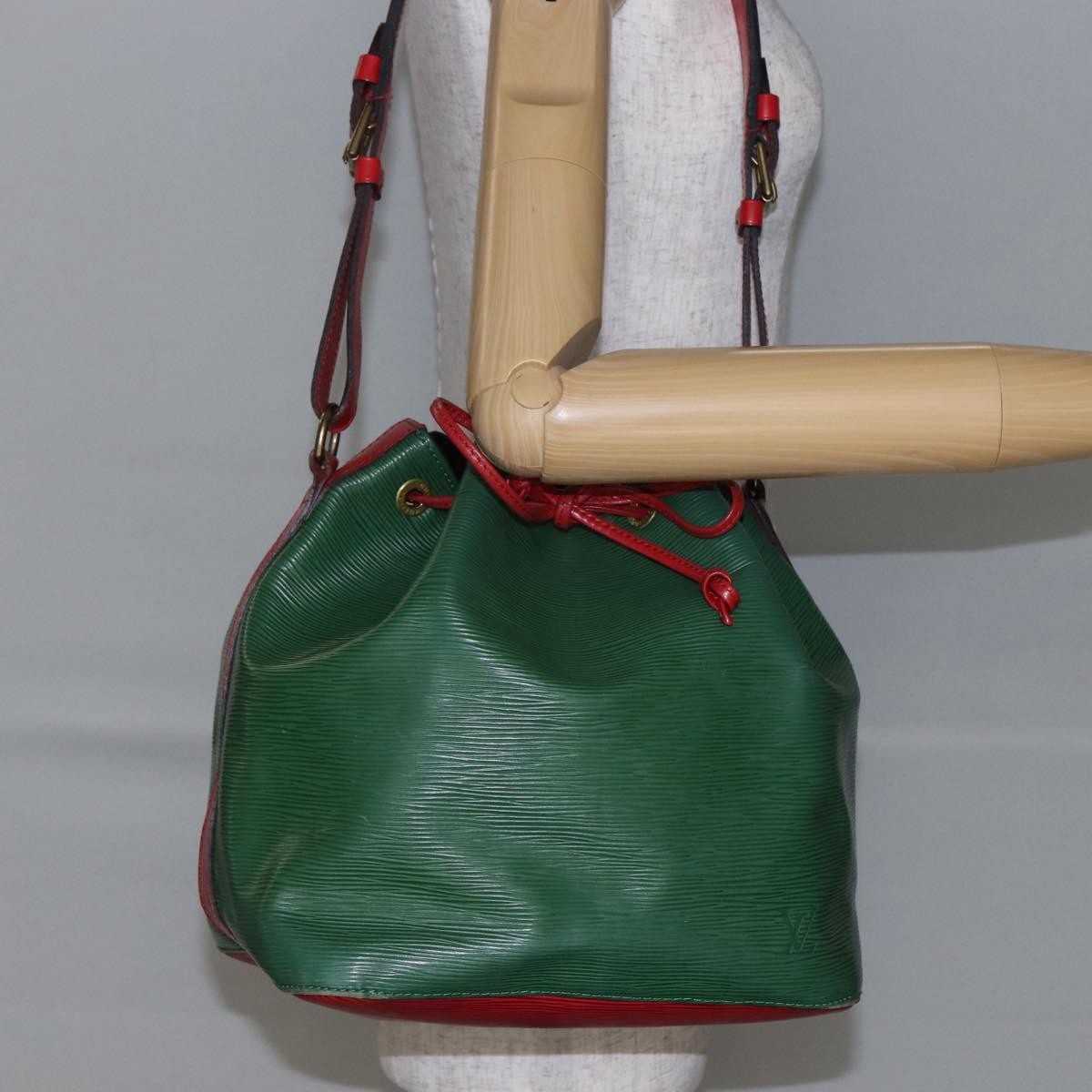 Louis Vuitton Bicolor Petit Noe Handbag Epi Leather Green Leather Bag