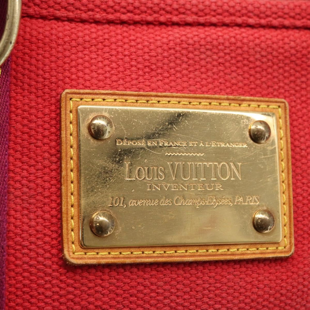 Louis Vuitton Antigua Tote Canvas Red Canvas Tote Bag