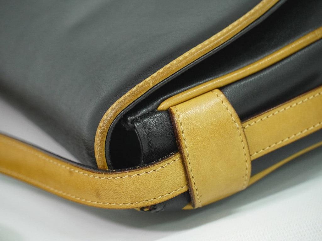 Celine Vintage Shoulder Bag Leather Black Leather Shoulder Bag Bag