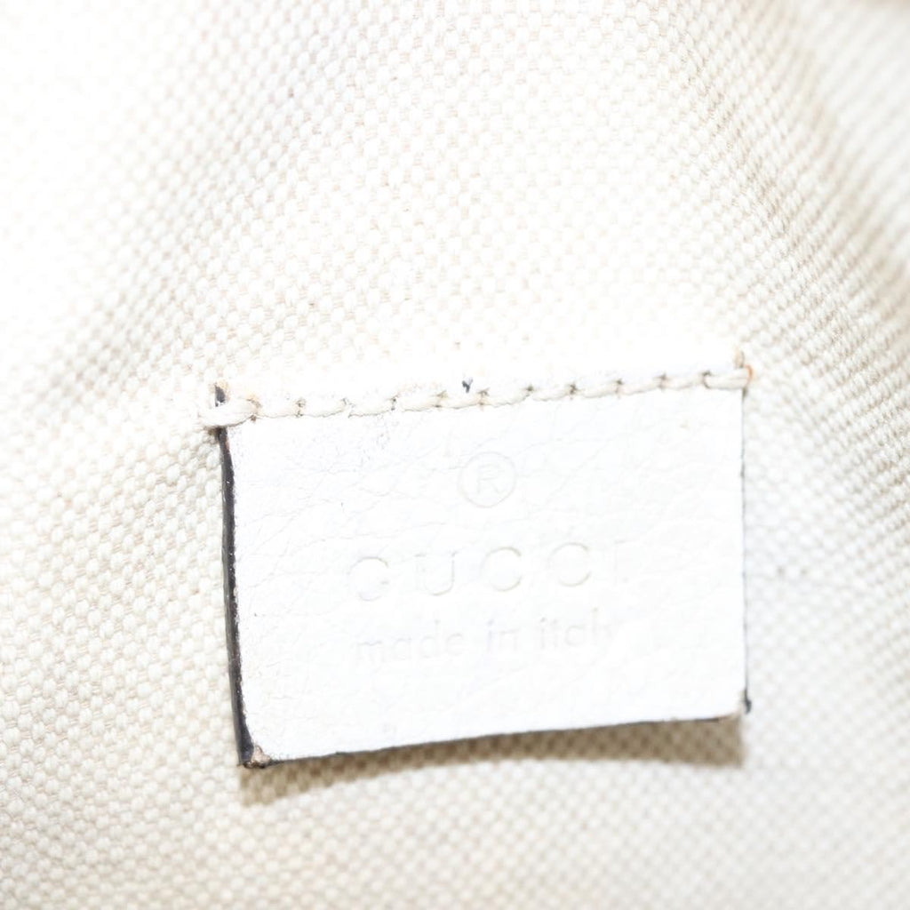 Gucci Logo Belt Bag Printed Leather White Leather Shoulder Bag Bag (Pre-Owned)
