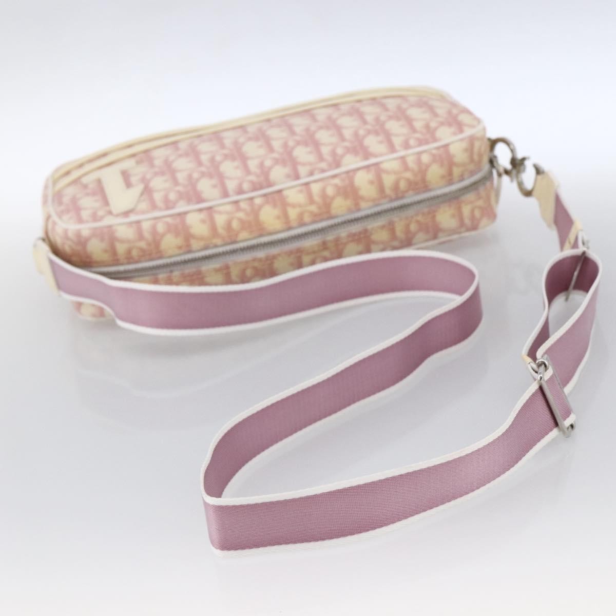 Christian Dior Vintage Crossbody Bag Diorissimo Canvas Pink Canvas Shoulder Bag Bag (Pre-Owned)