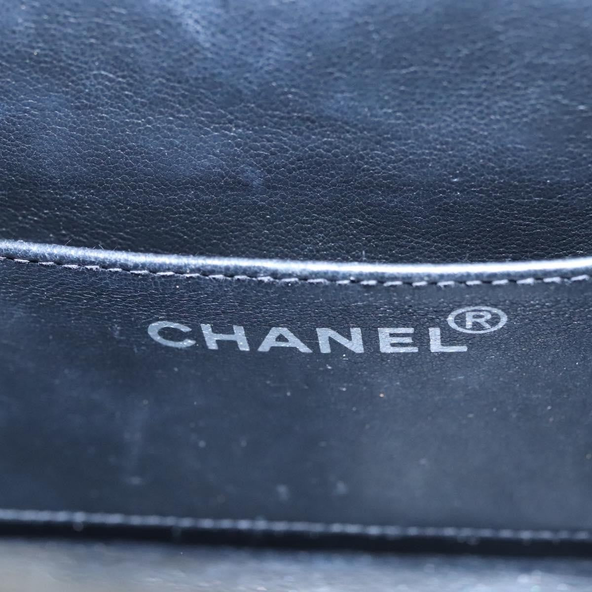 Chanel Vintage Metal Box Bag Quilted Patent Black Patent_Leather Handbag