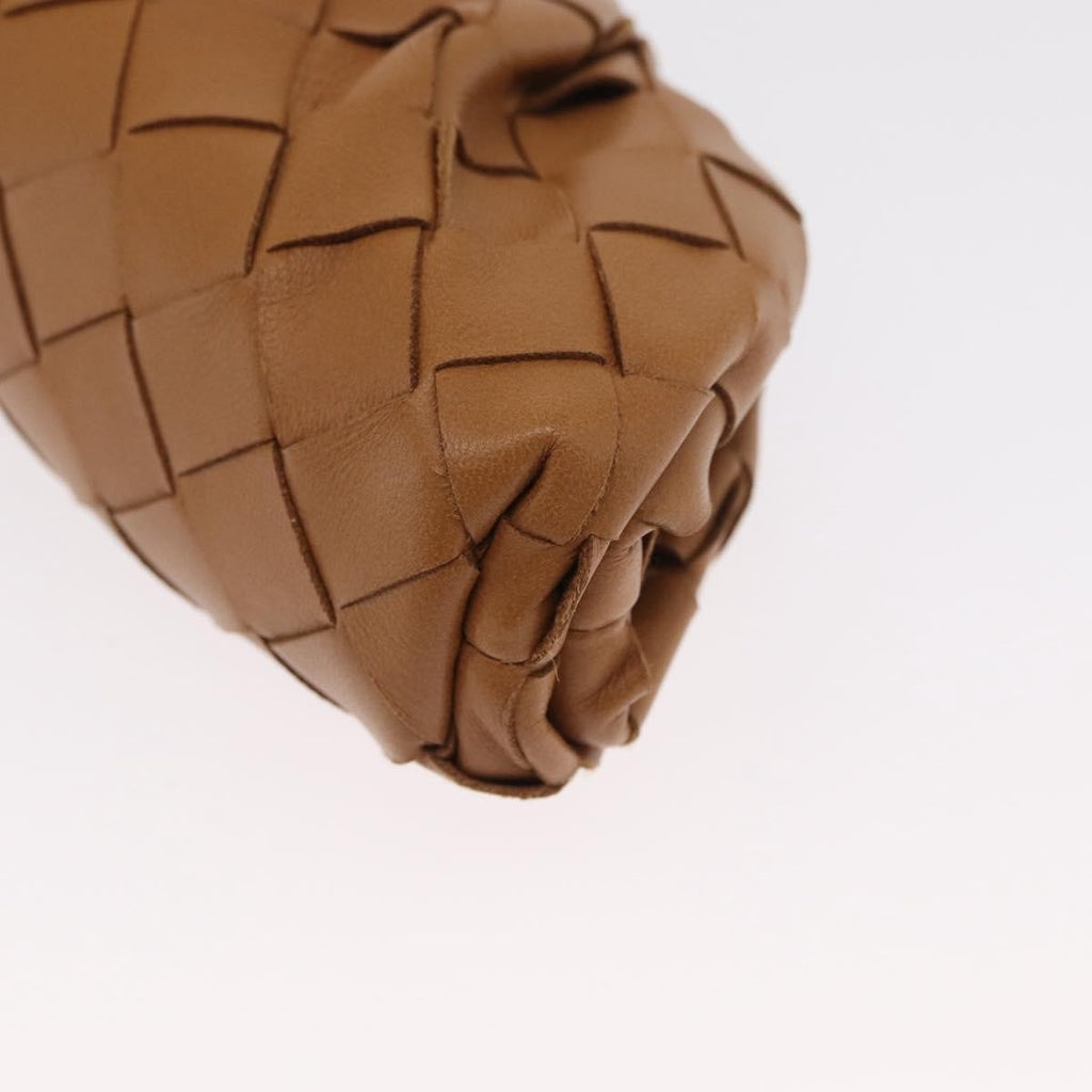 Bottega Veneta The Pouch Coin Purse Intrecciato Nappa Brown Leather Clutche & Pouche Bag