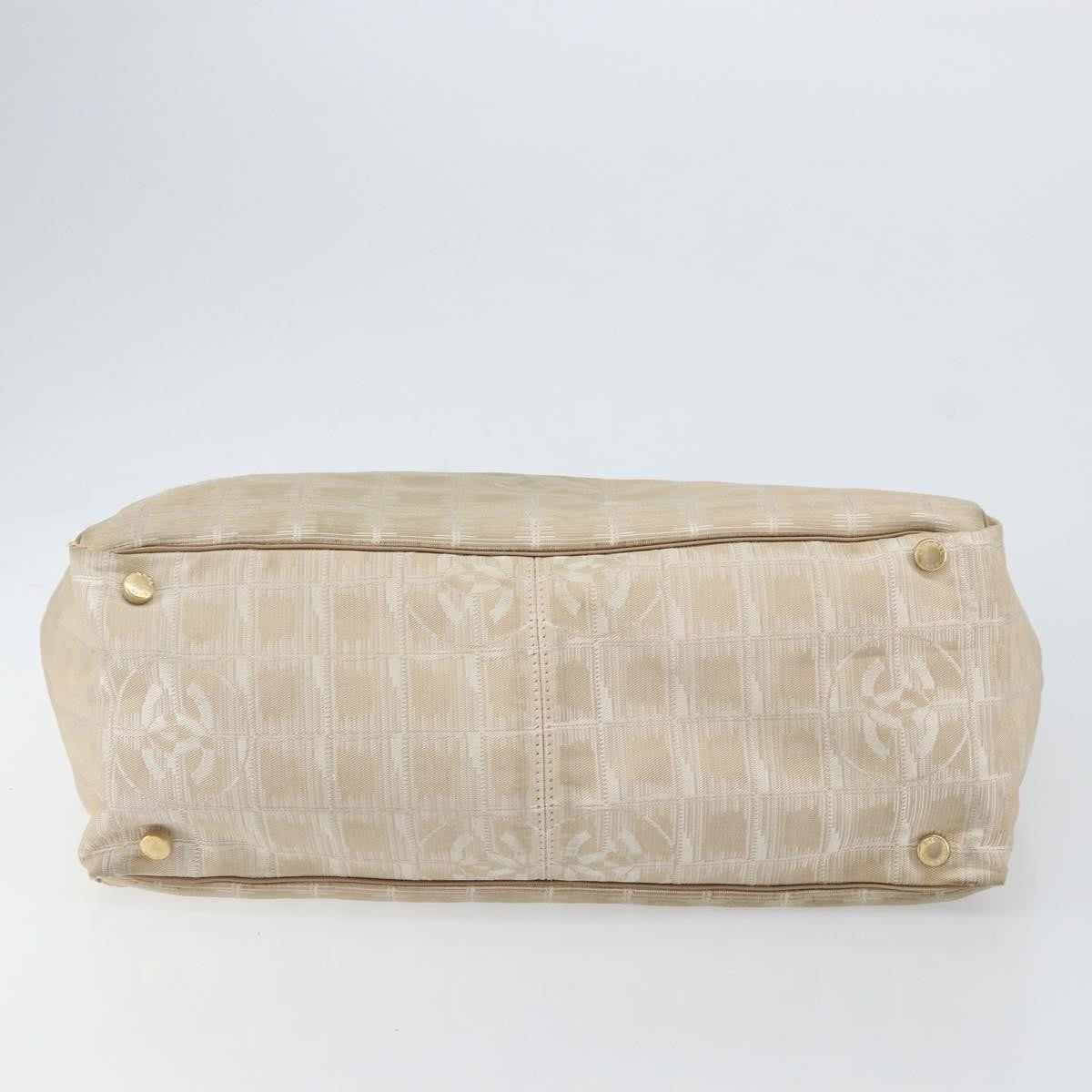 Chanel Travel Line Tote Nylon Beige Nylon Tote Bag Bag