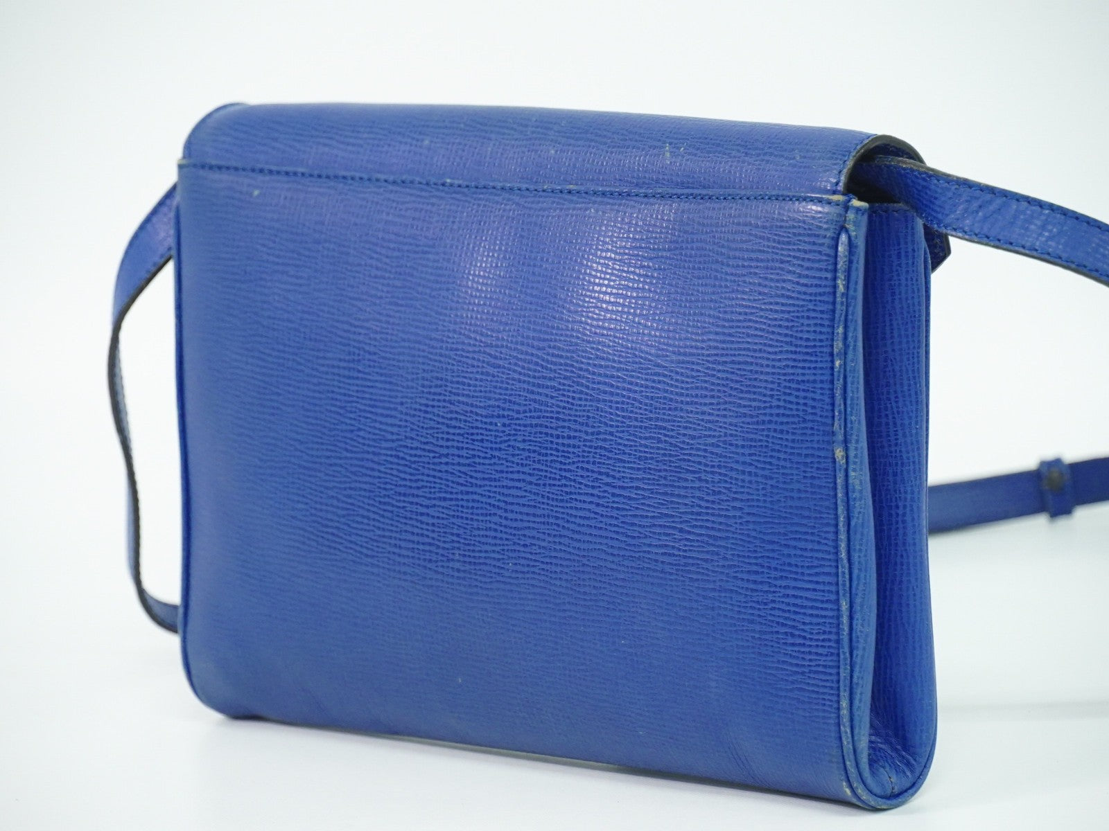Celine Circle Logo Shoulder Bag Leather Blue Leather Shoulder Bag Bag