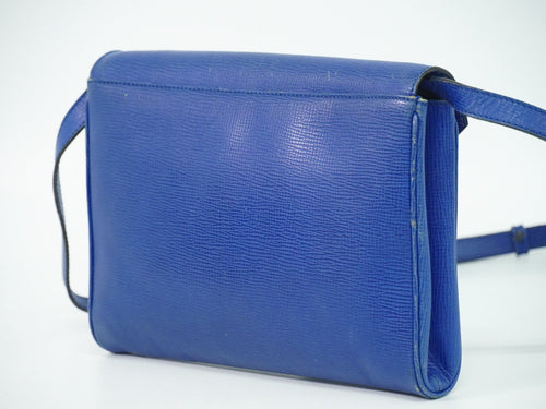 Celine Circle Logo Shoulder Bag Leather Blue Leather Shoulder Bag Bag