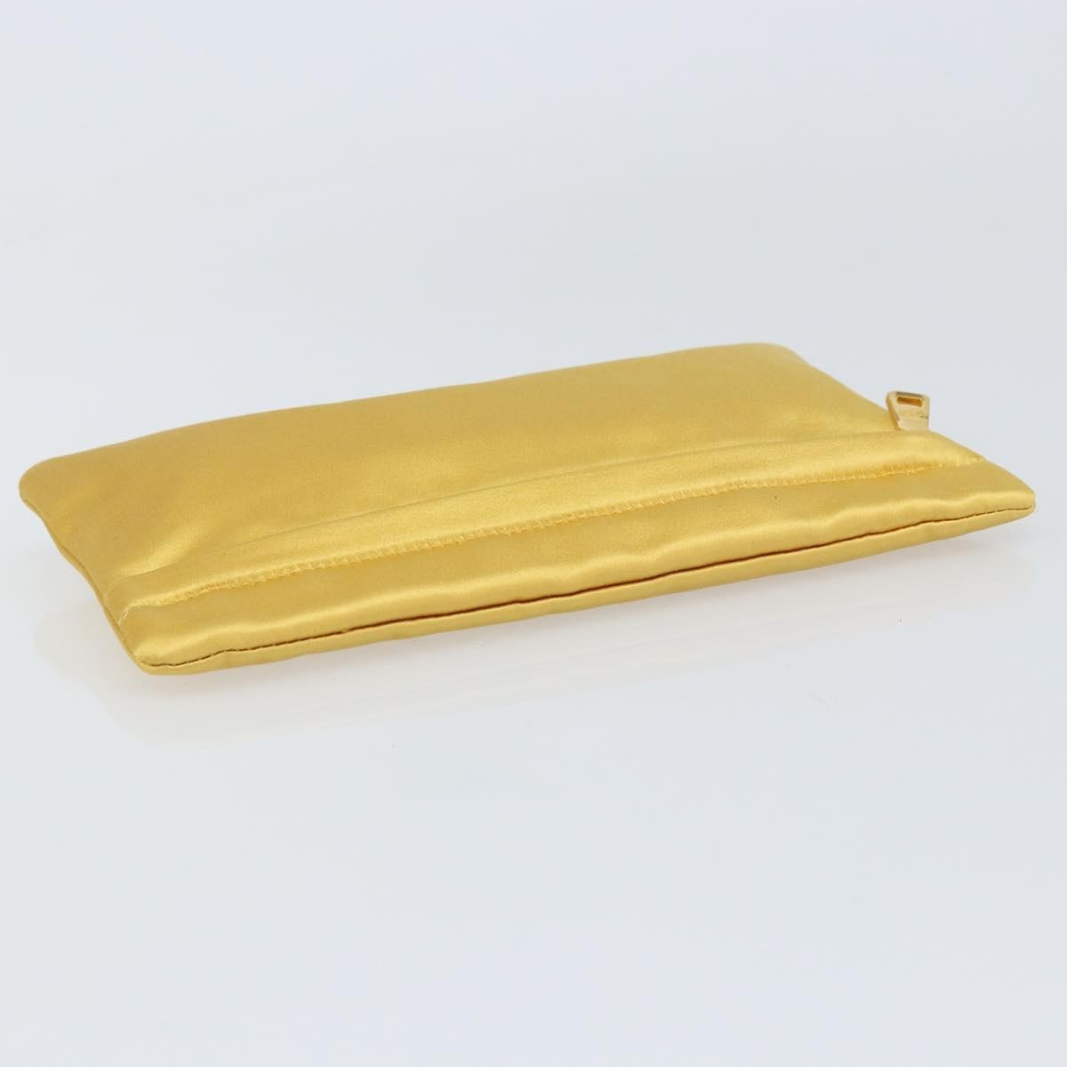 Prada Clutch Satin Gold Satin Clutche & Pouche Bag