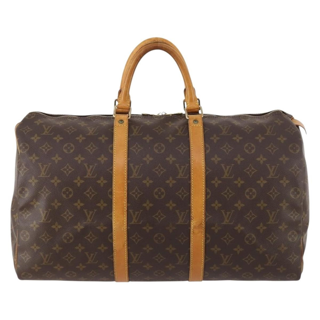 Louis Vuitton Keepall Bag Monogram Canvas Brown Canvas Travel Bag