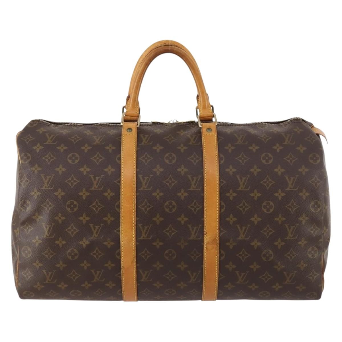 Louis Vuitton Keepall Bag Monogram Canvas Brown Canvas Travel Bag