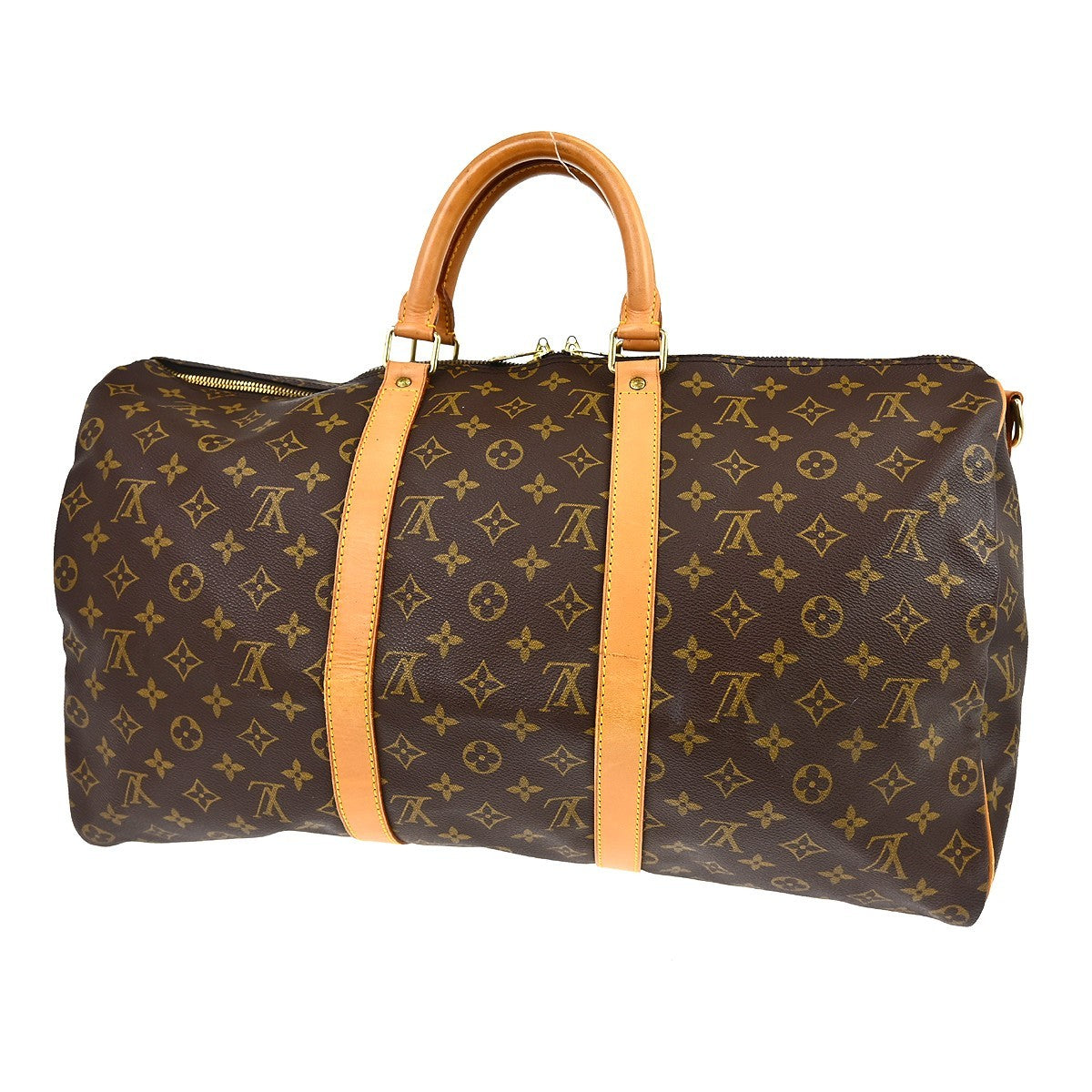 Louis Vuitton Keepall Bandouliere Bag Monogram Canvas Brown Canvas Handbag