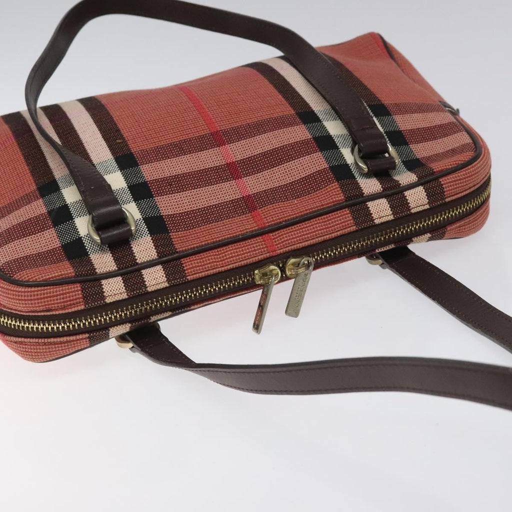 Burberry Nova Check Shoulder Bag Canvas Red Canvas Shoulder Bag