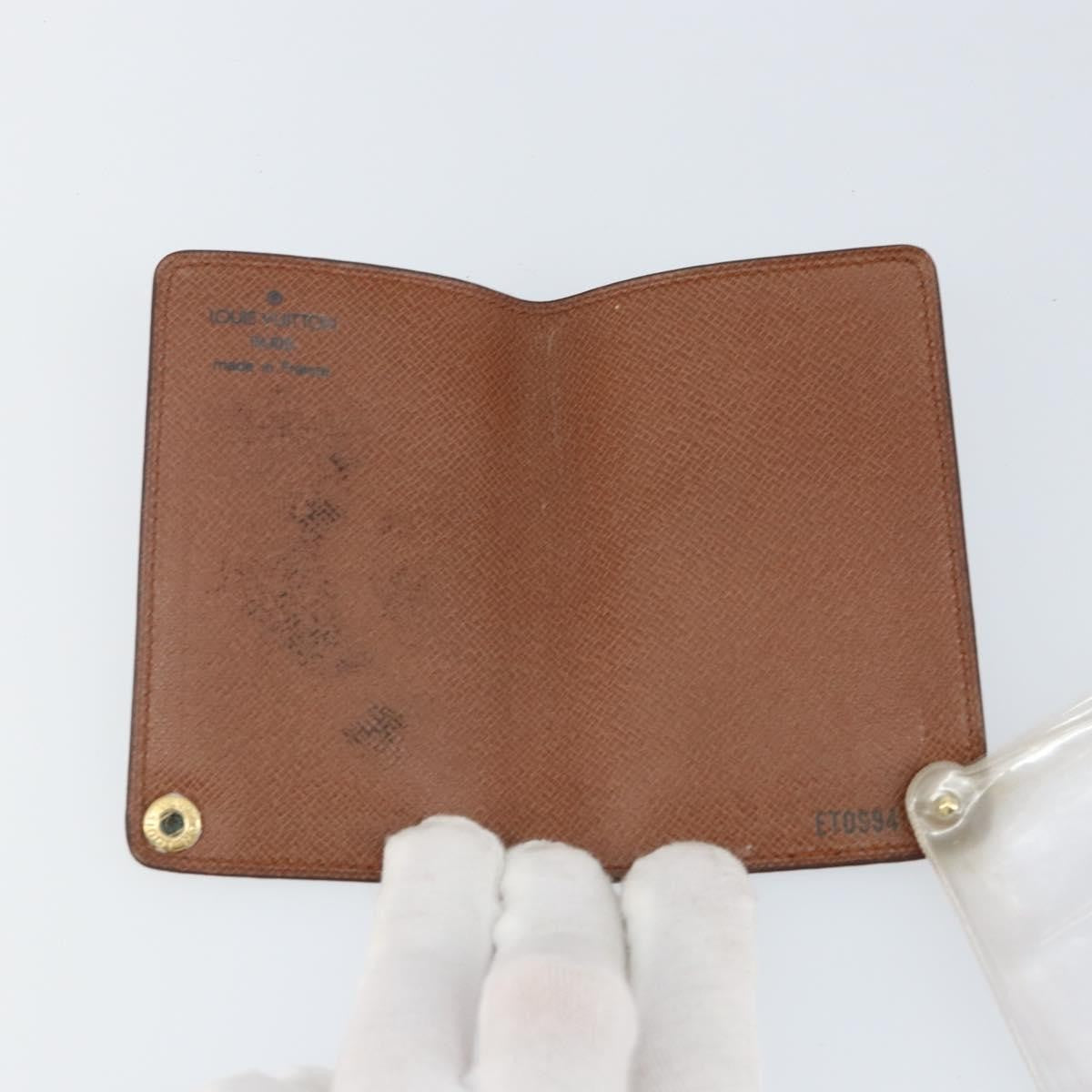 Louis Vuitton Porte Cartes Pression Card Case Monogram Canvas Brown Canvas Card Holders Accessory