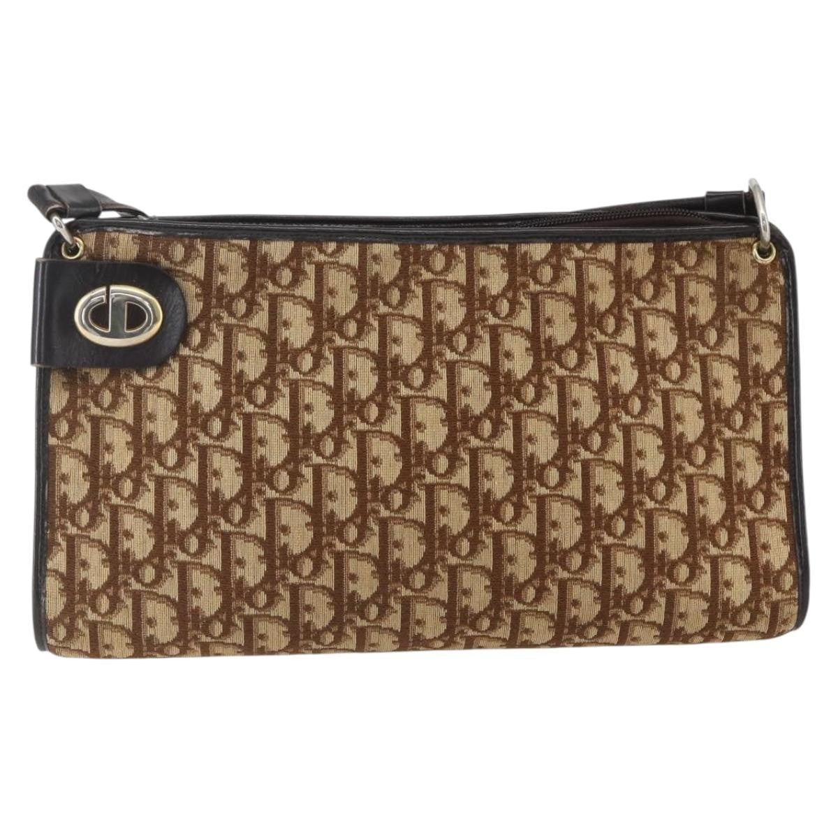 Christian Dior Vintage Cd Trotter Shoulder Bag Canvas Beige Canvas Shoulder Bag Bag (Pre-Owned)