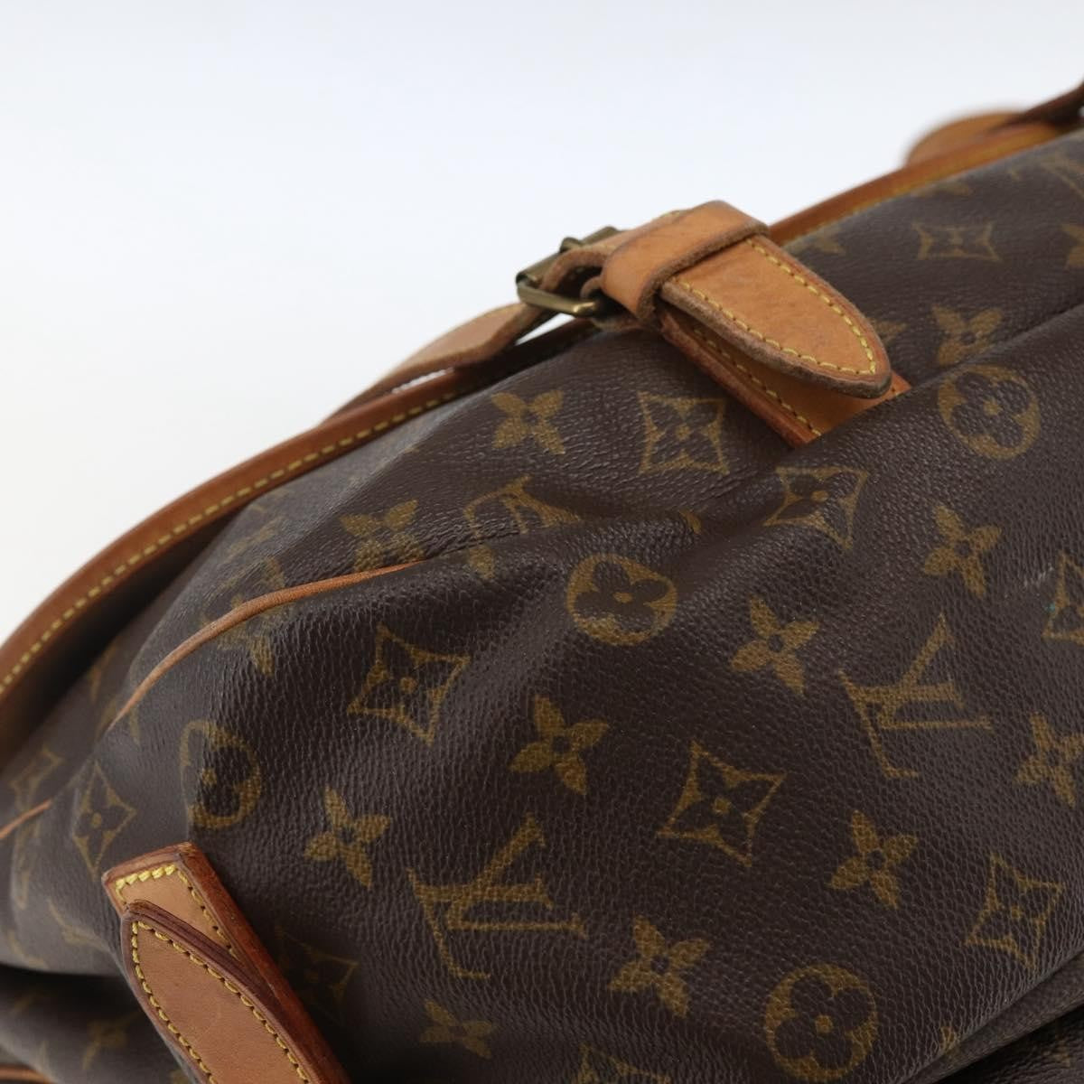 Louis Vuitton Saumur Handbag Monogram Canvas Brown Canvas Shoulder Bag