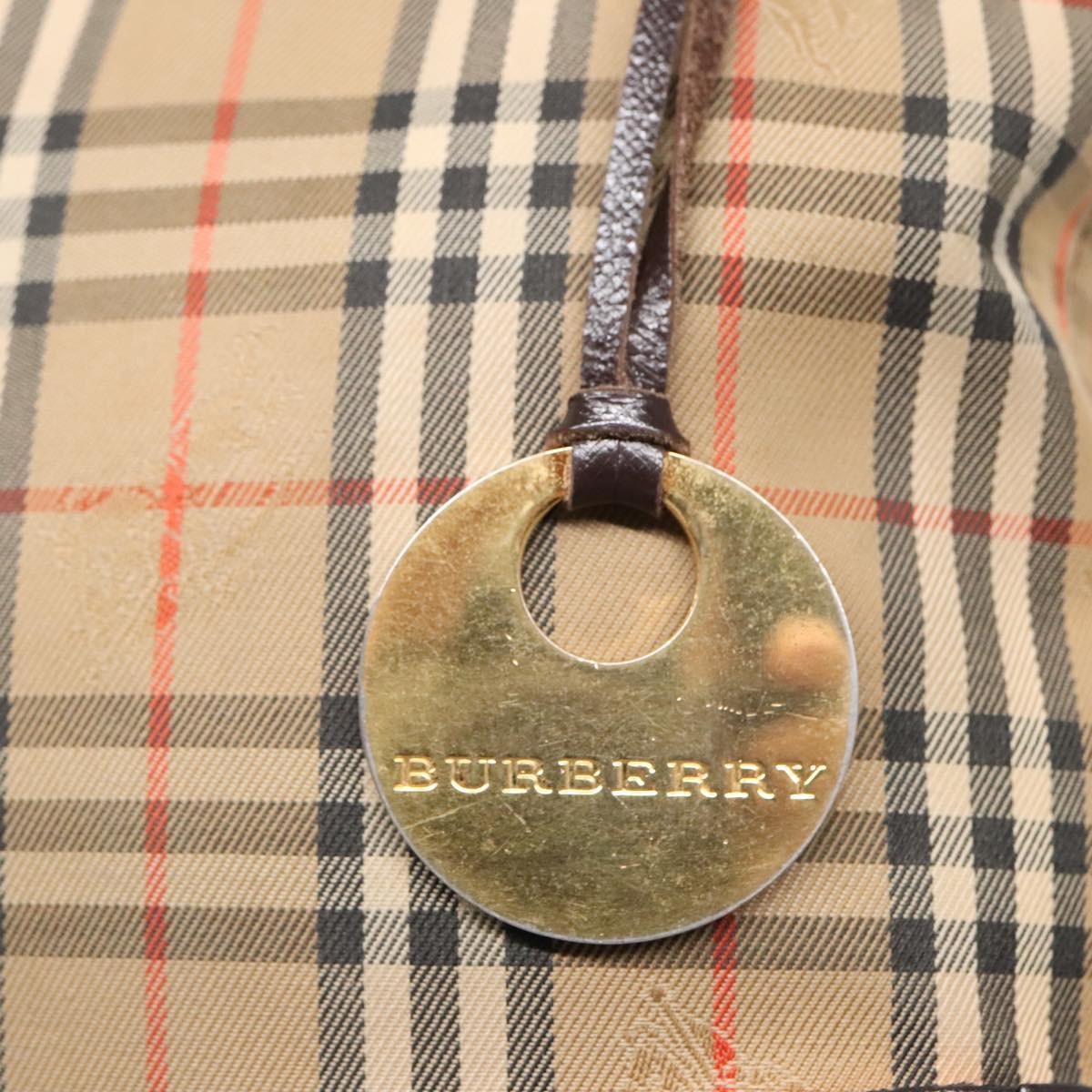 Burberry Nova Check Tote Canvas Check Pattern Beige Canvas Tote Bag