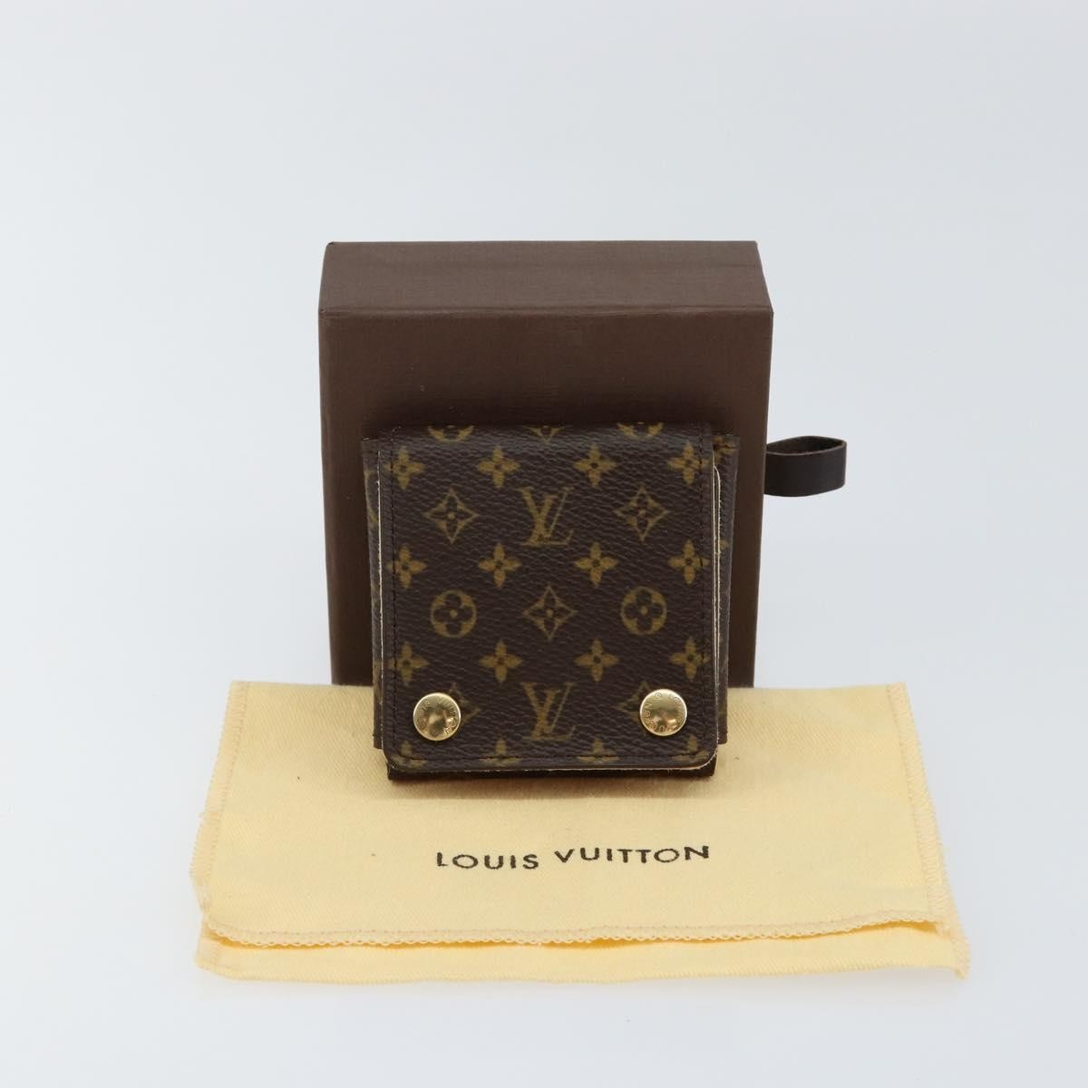 Louis Vuitton Case Jewelry Box Canvas Brown Canvas Wallets Accessory