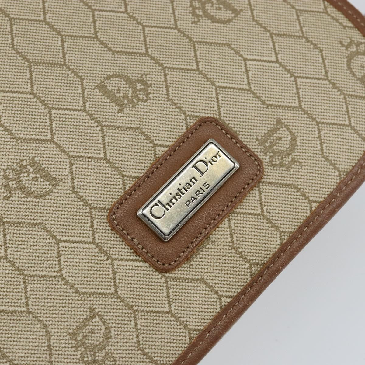 Christian Dior Vintage Honeycomb Flap Crossbody Bag Coated Canvas Beige Canvas Shoulder Bag Bag (Pre-Owned)