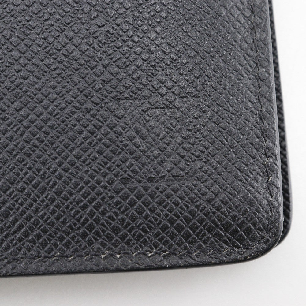 Louis Vuitton Brazza Long Bifold Wallet Taiga Leather Black Leather Wallets Accessory