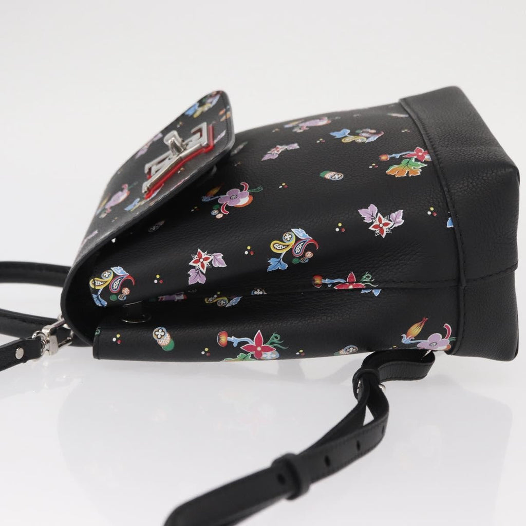 Louis Vuitton Lockme Backpack Floral Printed Leather Black Leather Backpack Bag