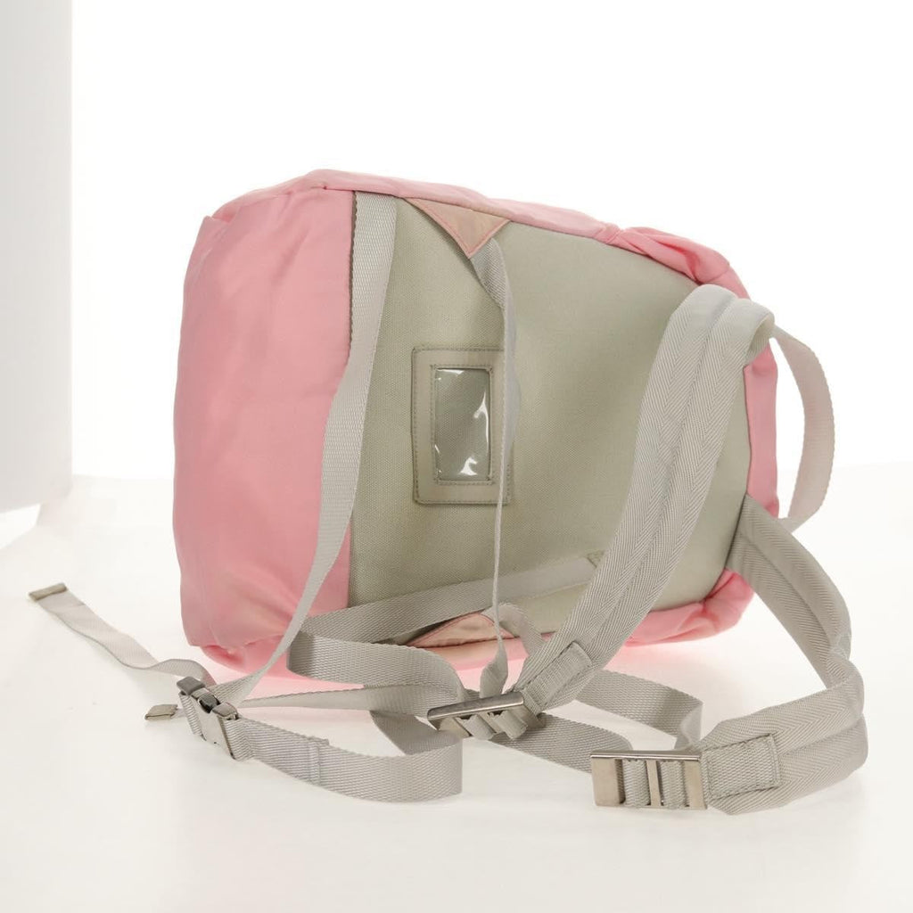 Prada Double Buckle Backpack Tessuto Pink Nylon Backpack Bag