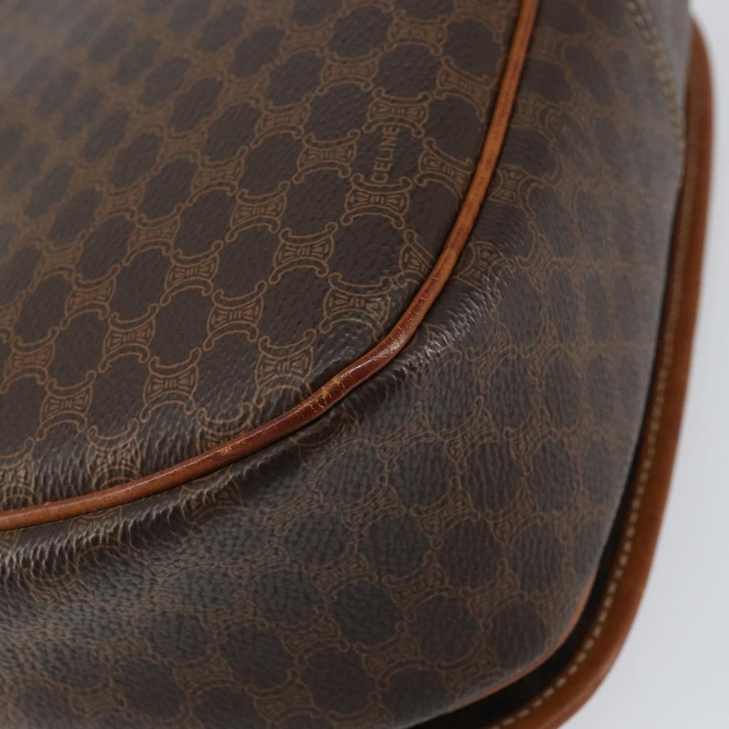 Celine Macadam Shoulder Bag Pvc Leather Brown Canvas Shoulder Bag Bag