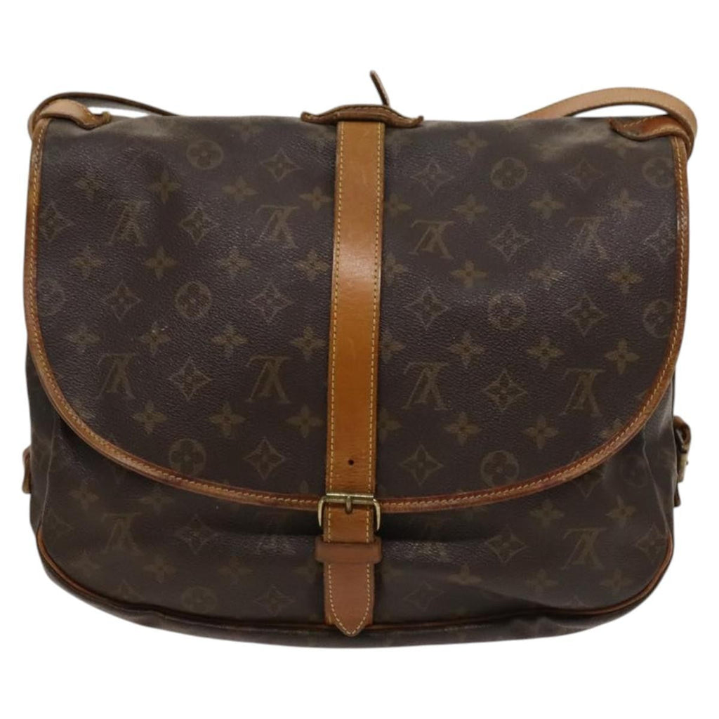 Louis Vuitton Saumur Handbag Monogram Canvas Brown Canvas Shoulder Bag