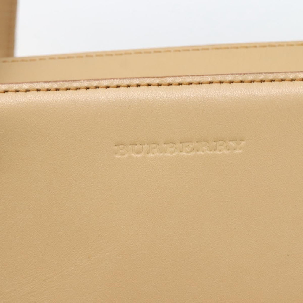 Burberry Vintage Handbag Leather Beige Leather Handbag