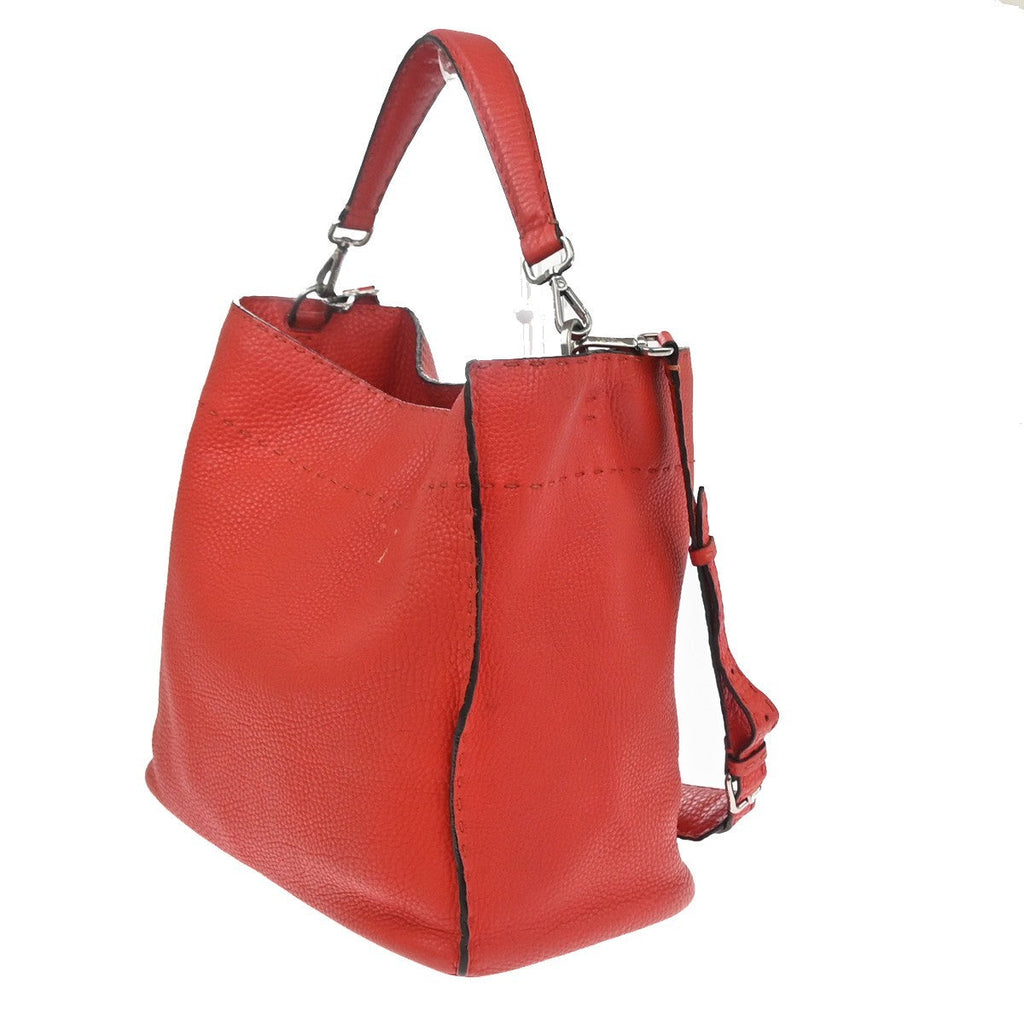Fendi Selleria Anna Bucket Bag Leather Red Leather Tote Bag Bag