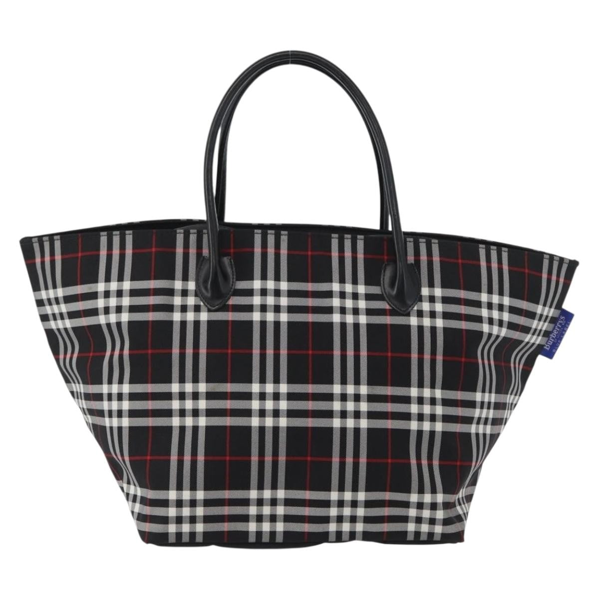 Burberry Nova Check Handbag Nylon Black Nylon Handbag