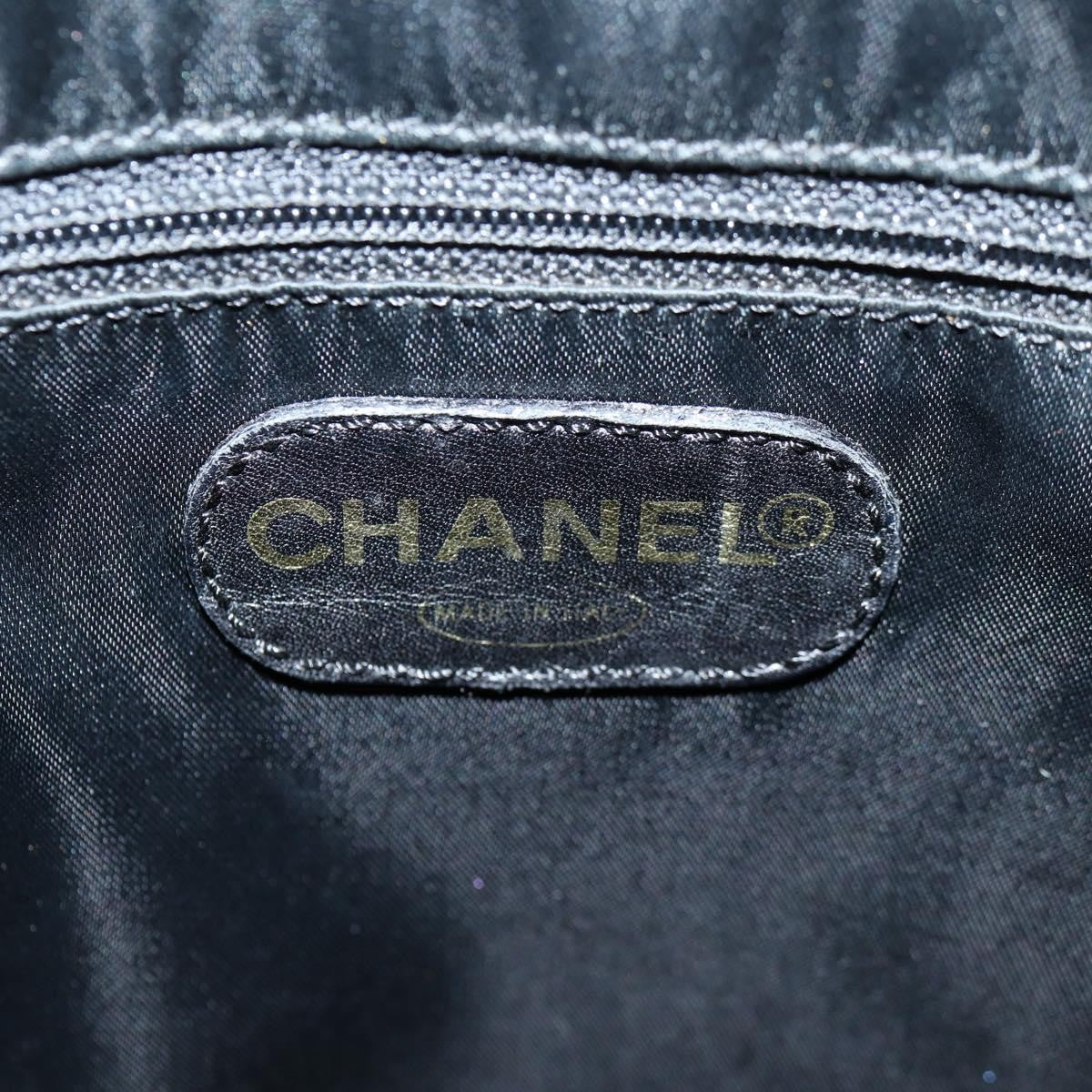 Chanel Vintage Cc Lock Pocket Chain Tote Caviar Black Leather Tote Bag Bag