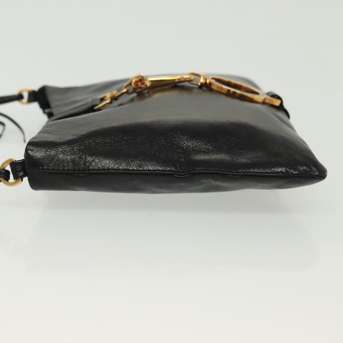 Prada Bow Shoulder Bag Vernice Saffiano Leather Black Leather Bag