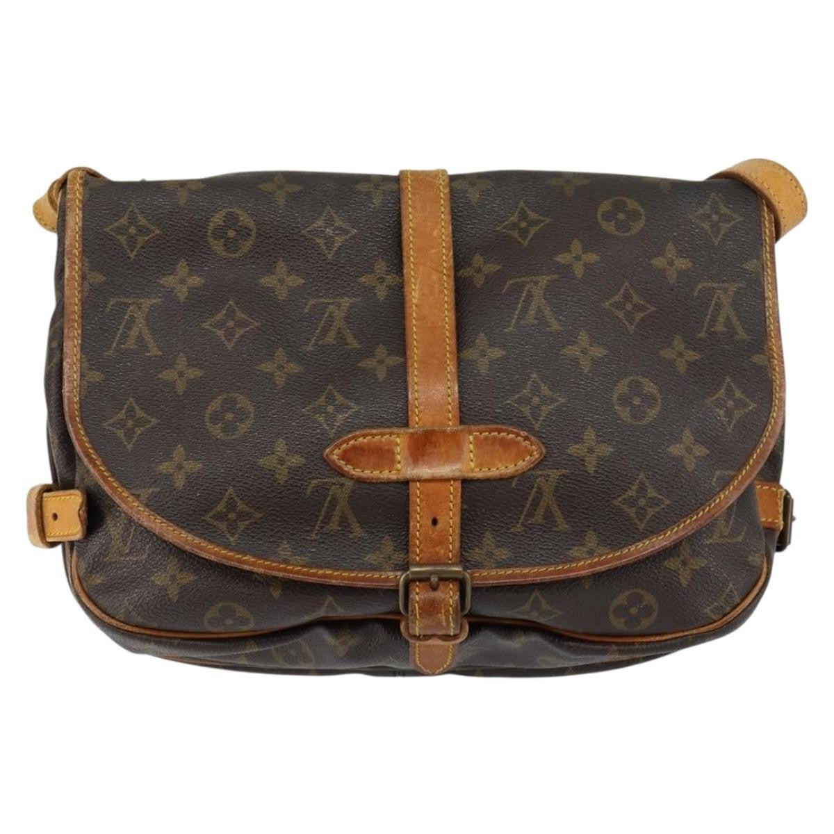 Louis Vuitton Saumur Handbag Monogram Canvas Brown Canvas Shoulder Bag