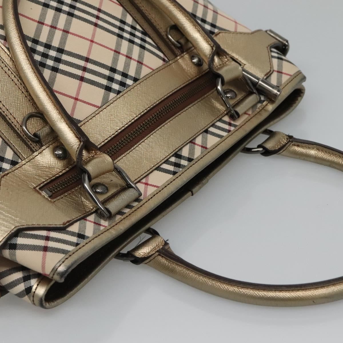Burberry Nova Check Tote Canvas And Leather Beige Canvas Tote Bag