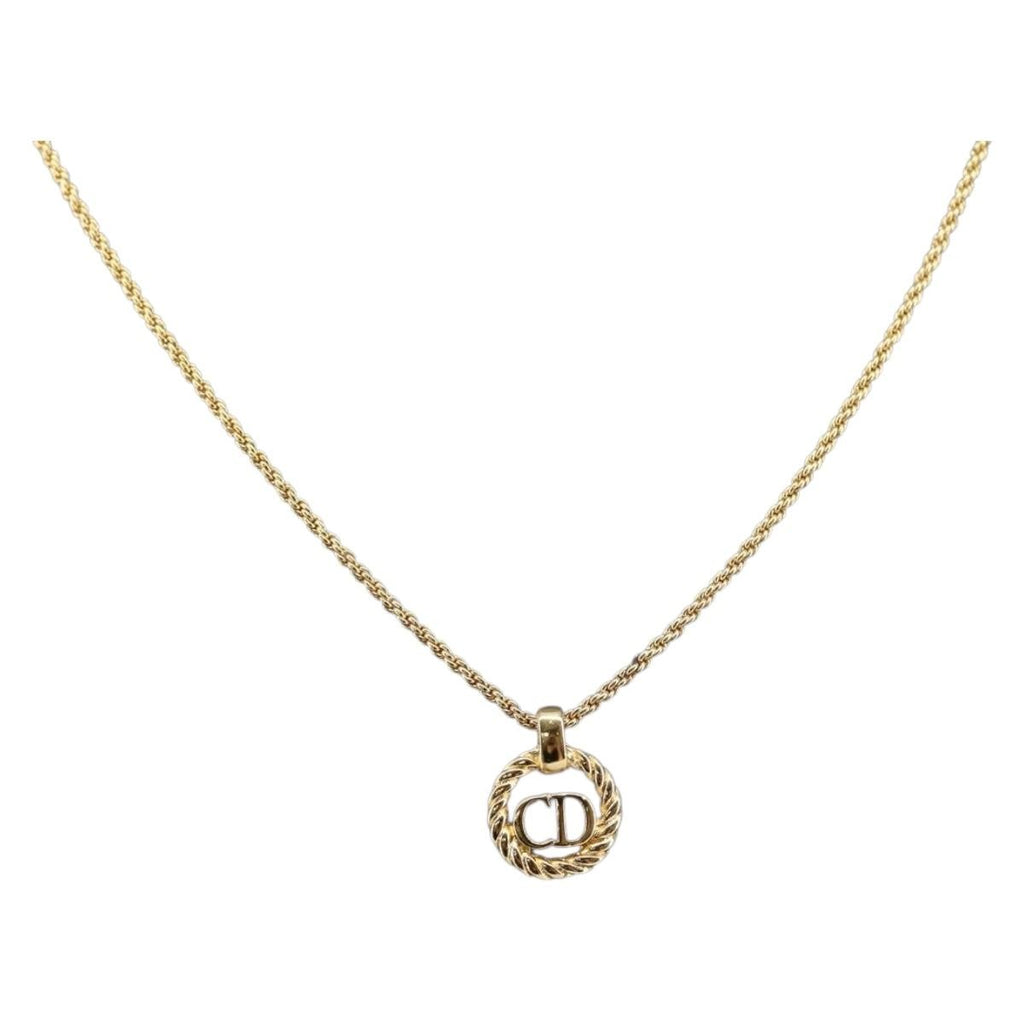 Christian Dior Cd Pendant Necklace Metal Gold Metal Jewelry (Pre-Owned)