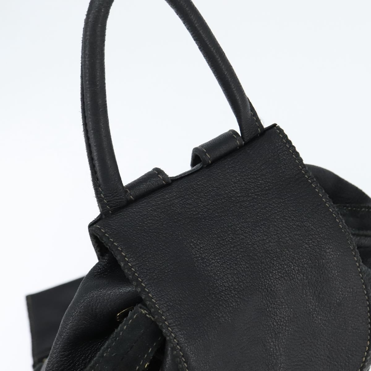Fendi Logo Flap Drawstring Backpack Leather Black Leather Backpack Bag